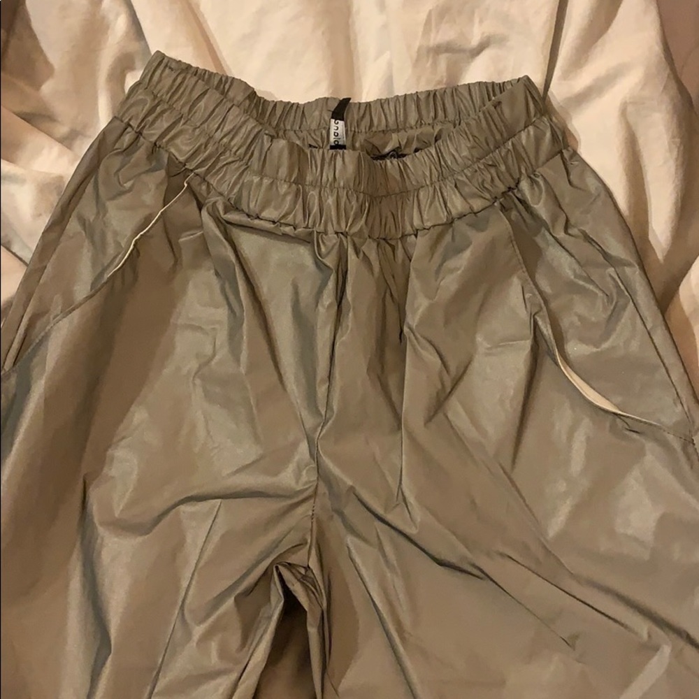 Reflective elastic joggers